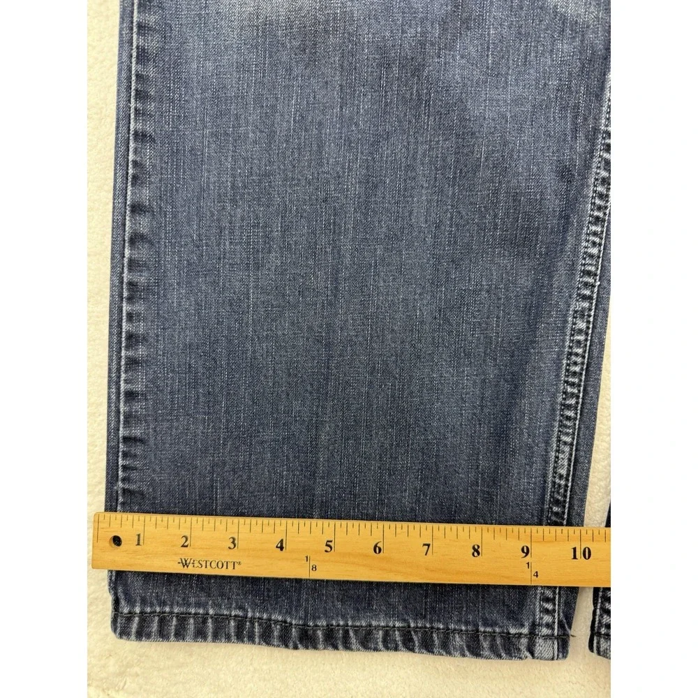 Levis 569 Jeans Men 42x32 Navy Blue Loose Baggy Straight Whisker Distress Denim